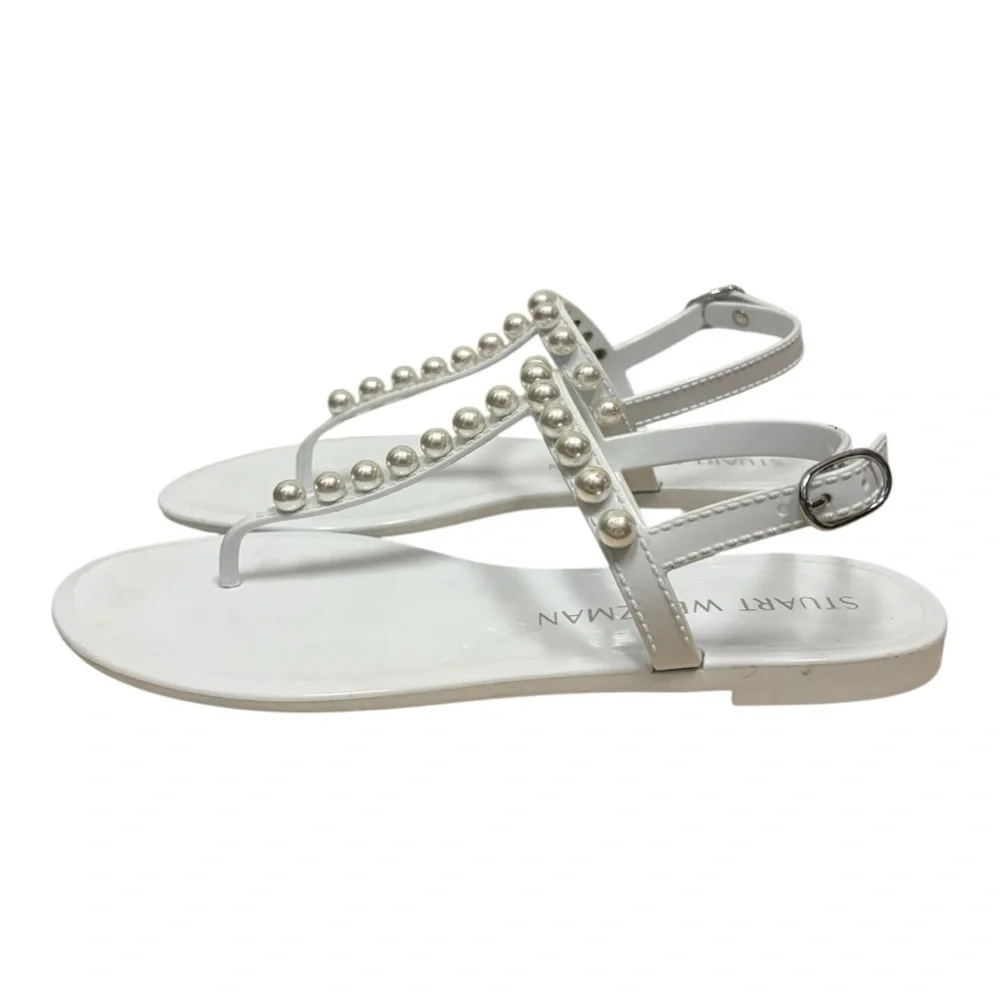 Stuart Weitzman Goldie Jelly Sandals White Size 8